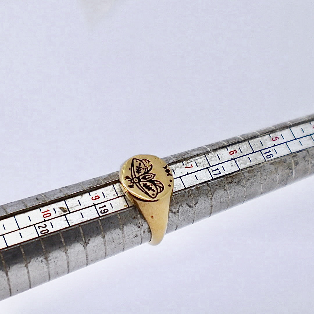 Oval signet Gold Plated Solid Sterling Silver Ring