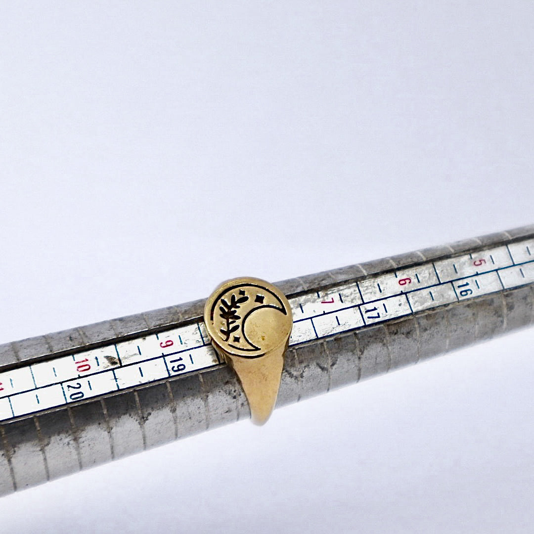 Oval signet Gold Plated Solid Sterling Silver Ring