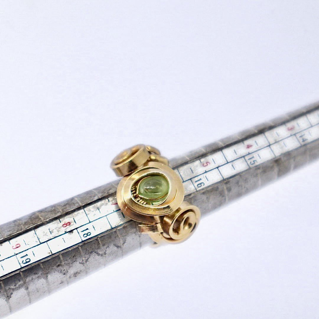 Gala Peridot Olivina Gold Plated Solid Sterling Silver Ring