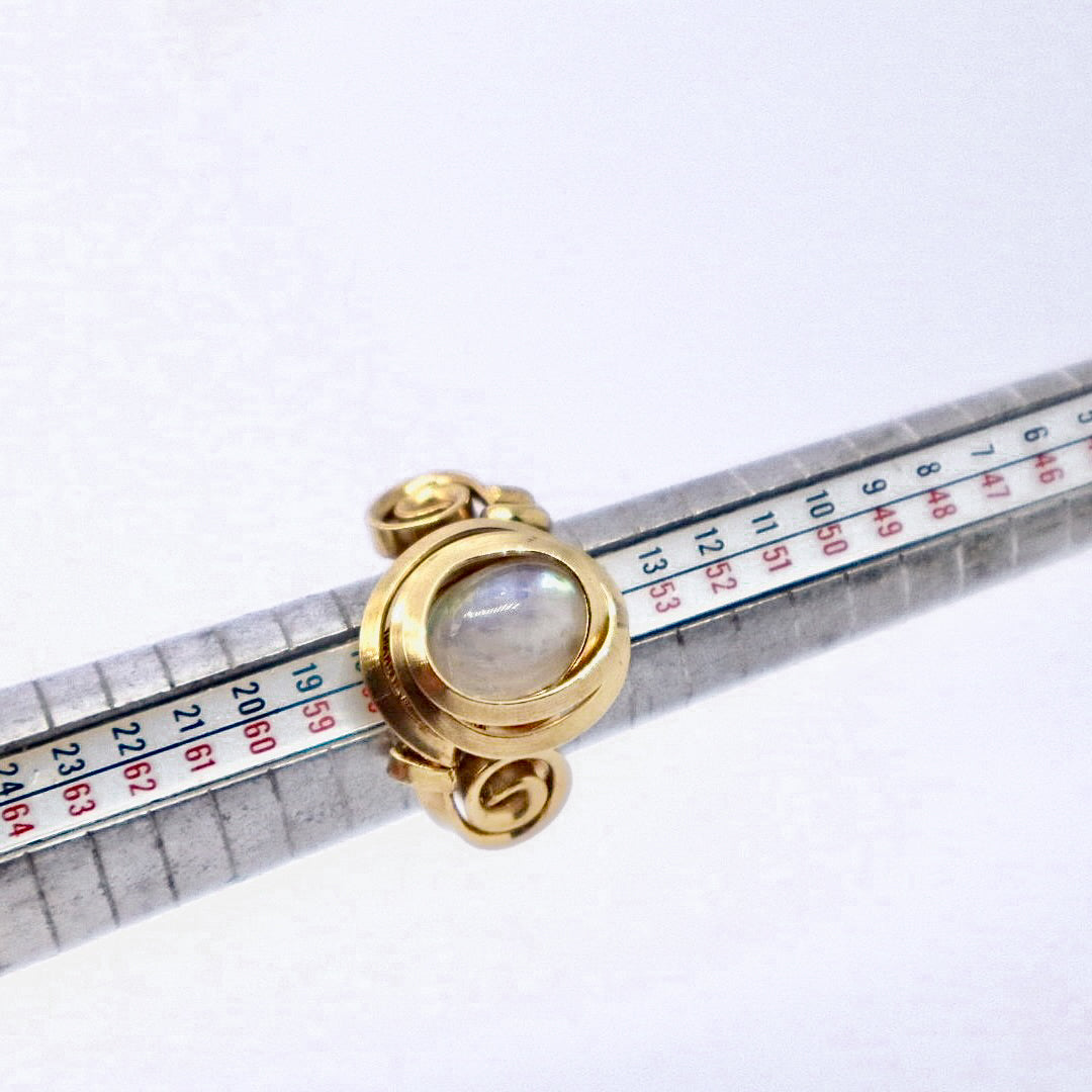 Gala Moonstone Gold Plated Solid Sterling Silver Ring