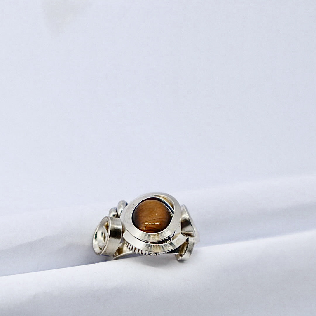 Gala Tiger Eye Solid Sterling Silver Ring