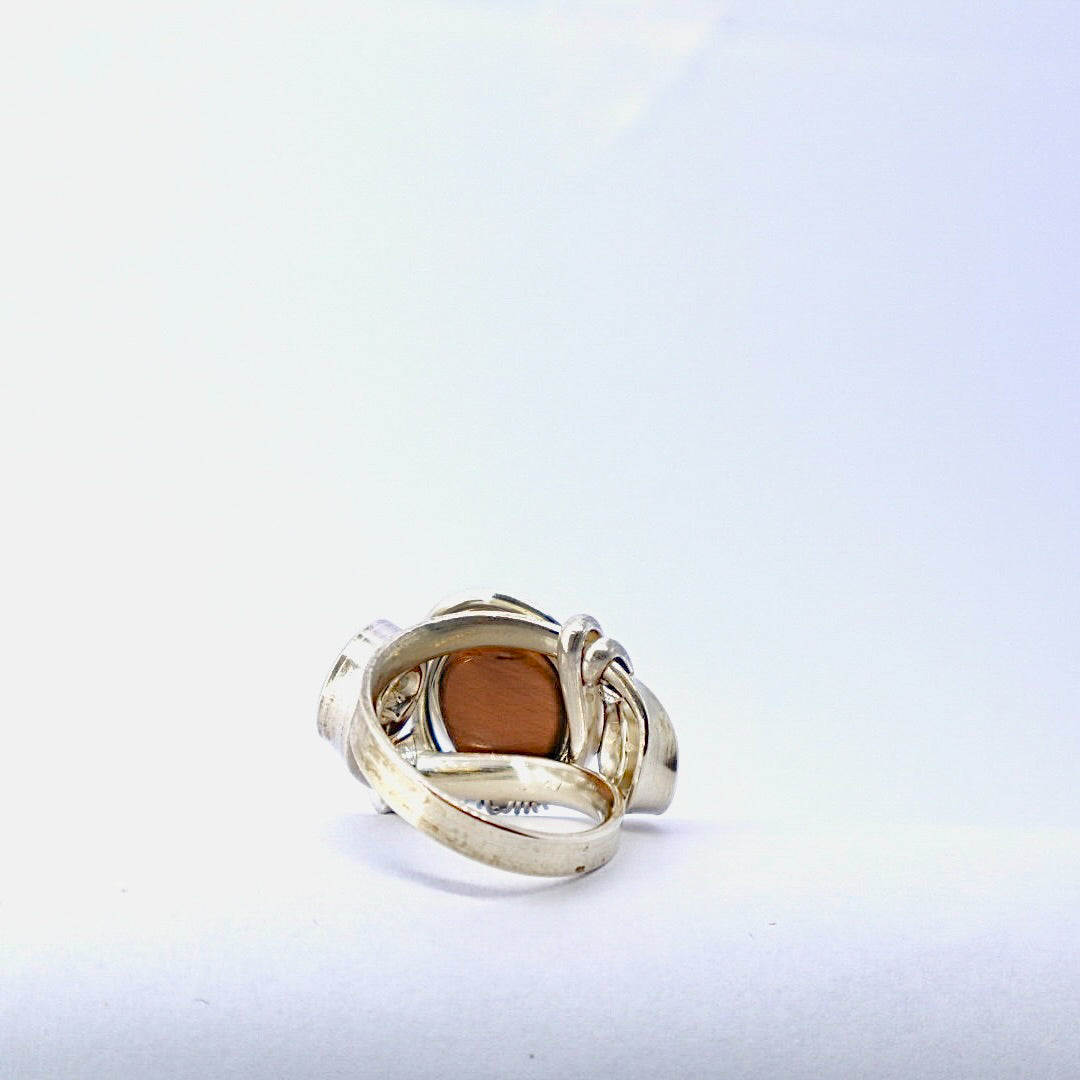 Gala Tiger Eye Solid Sterling Silver Ring