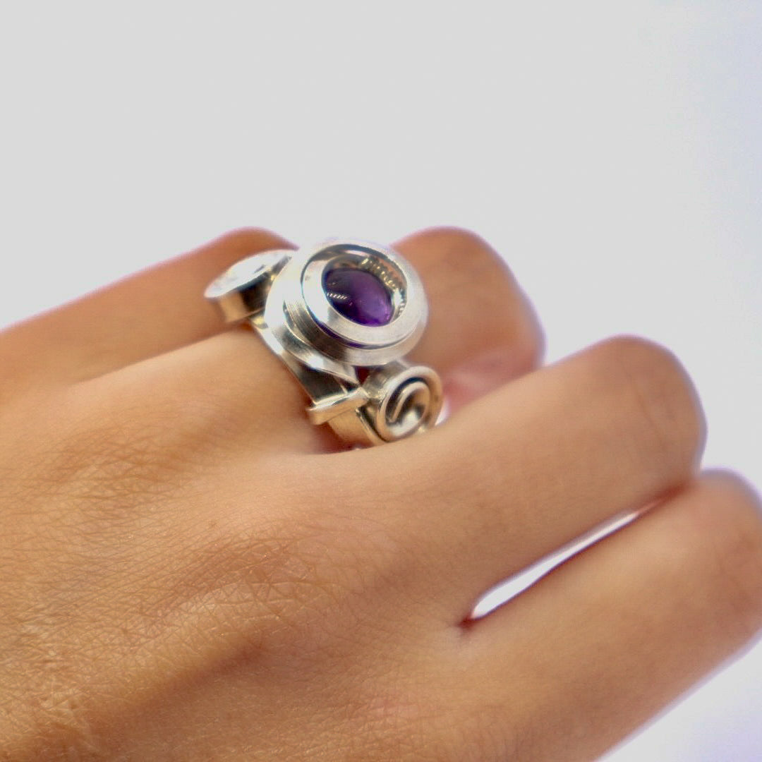 Gala Amethyst Solid Sterling Silver Ring