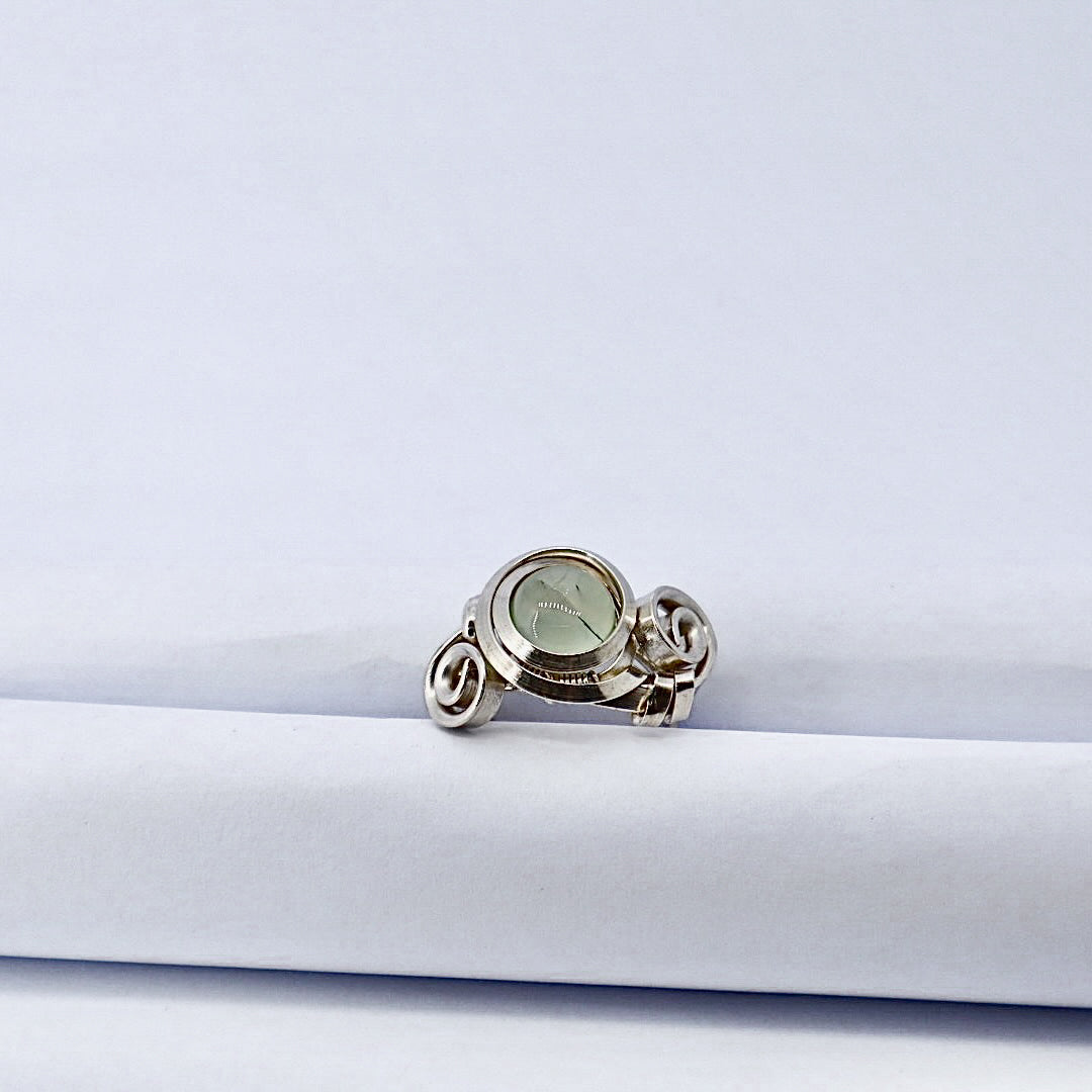 Gala Prehnite Solid Sterling Silver Ring