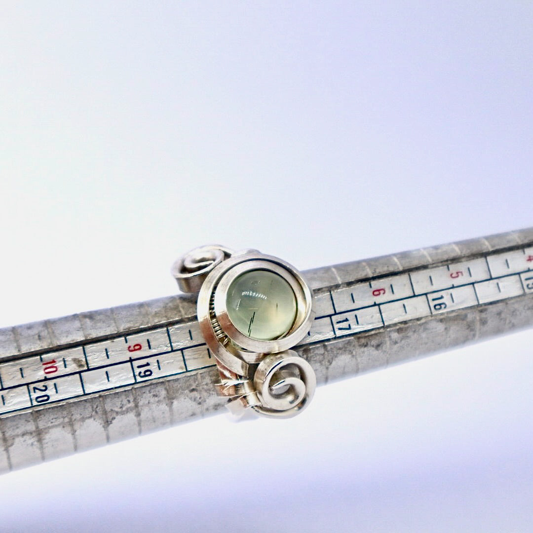 Gala Prehnite Solid Sterling Silver Ring