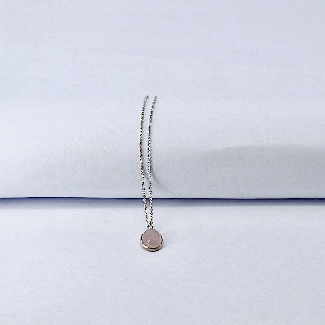 Rose Quartz Sterling Silver Necklace