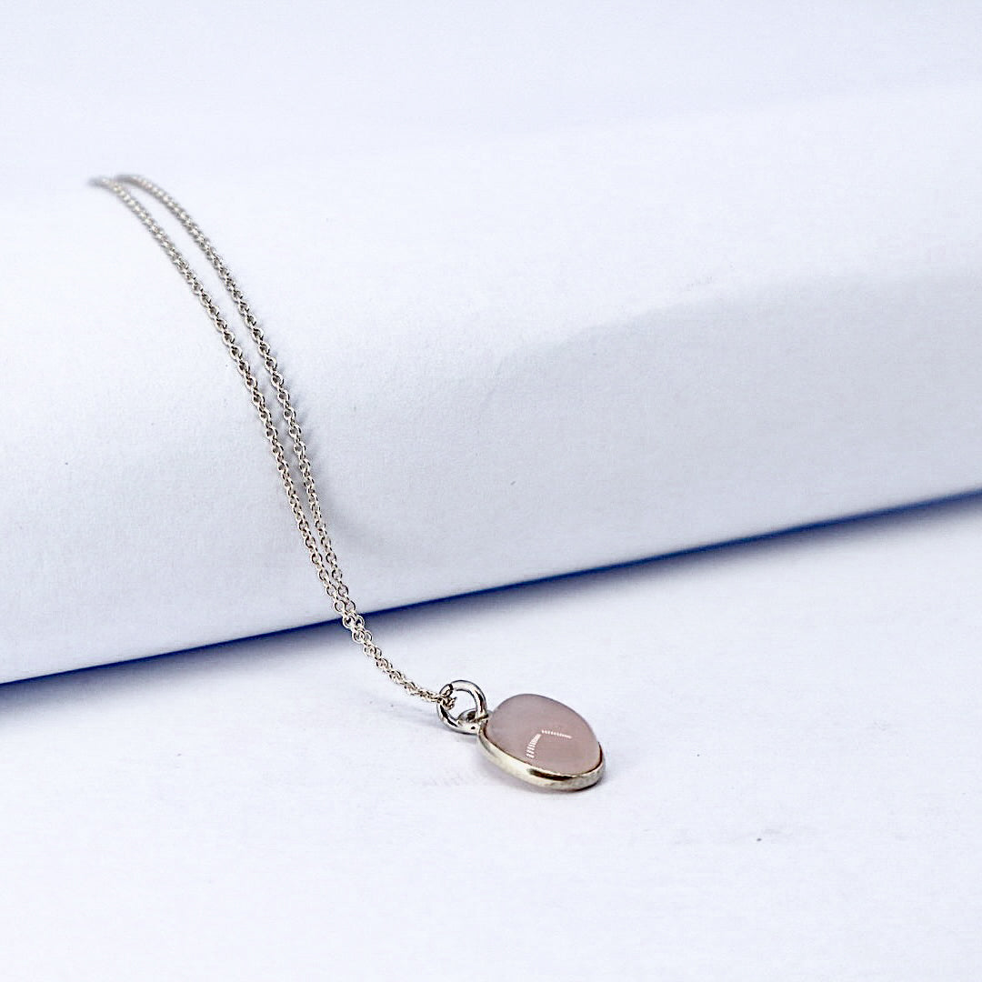 Rose Quartz Sterling Silver Necklace