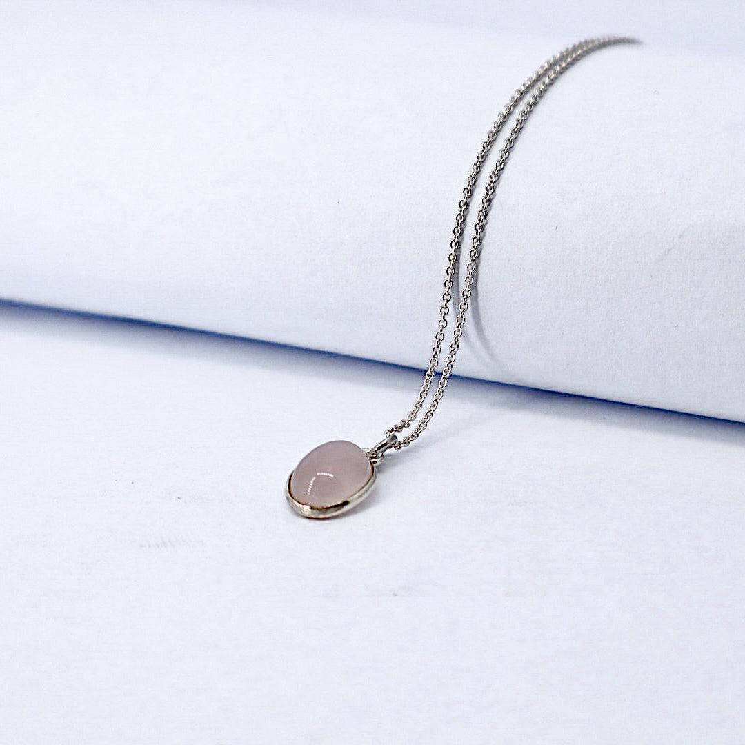 Rose Quartz Sterling Silver Necklace