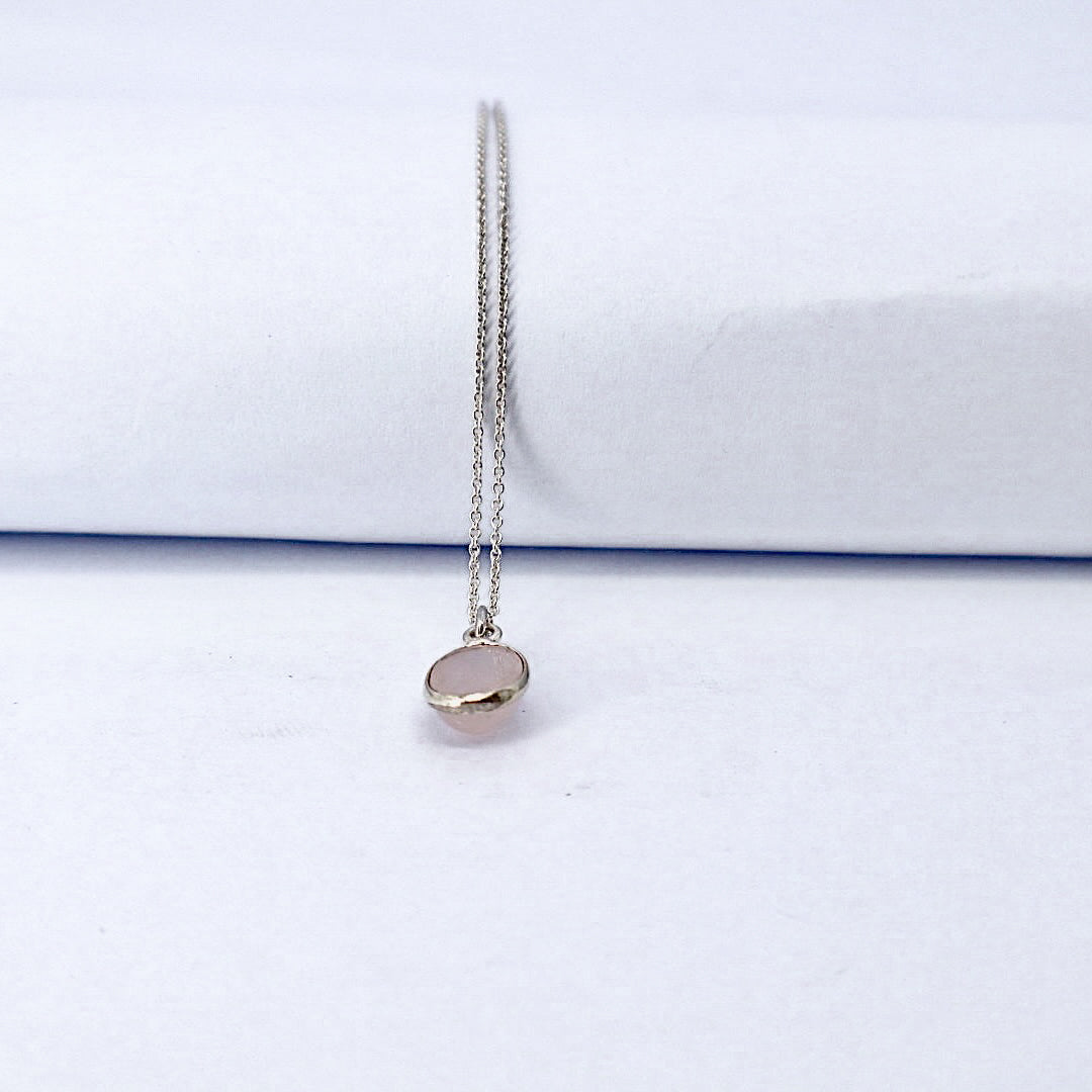 Rose Quartz Sterling Silver Necklace