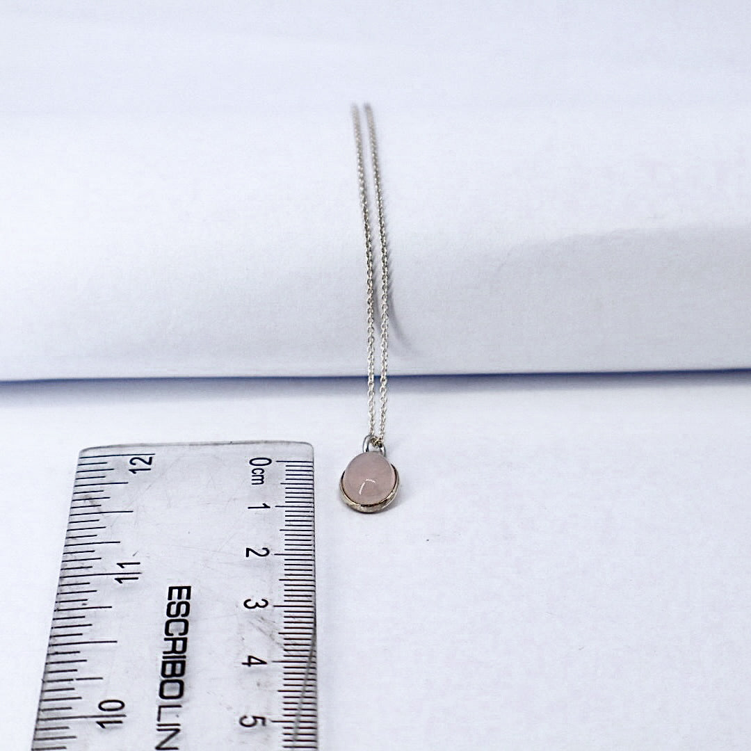 Rose Quartz Sterling Silver Necklace