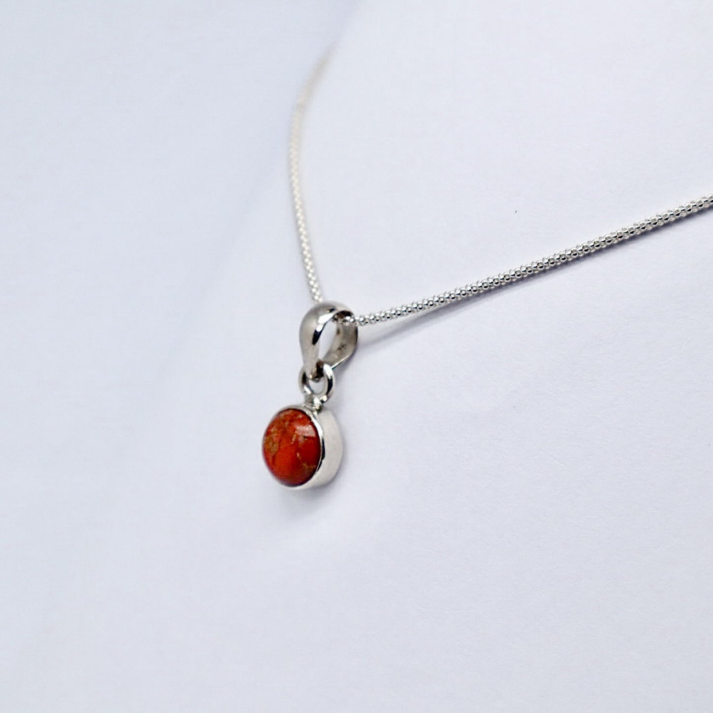 Silver Red Jasper Necklace