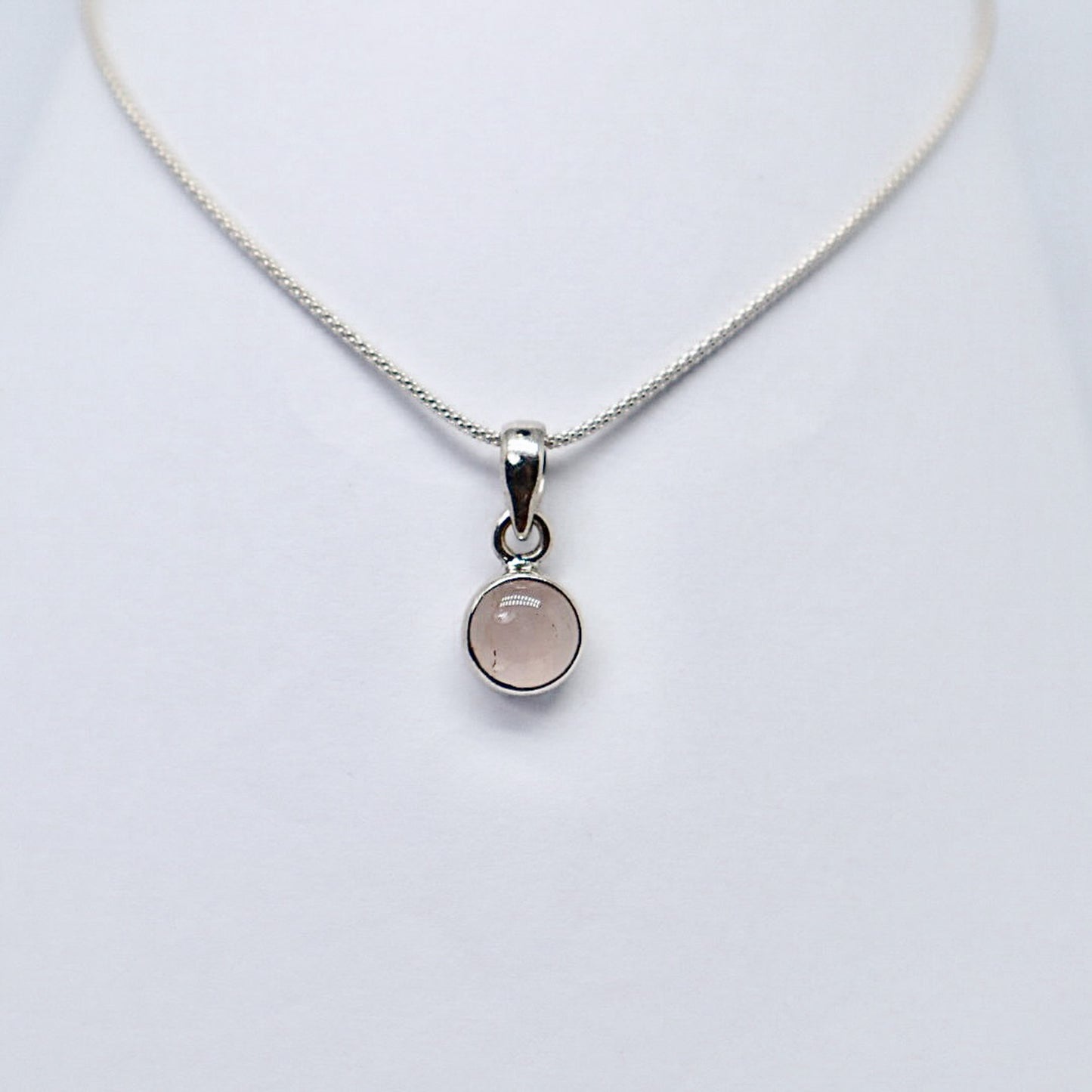Silver Quartz Rose Necklace
