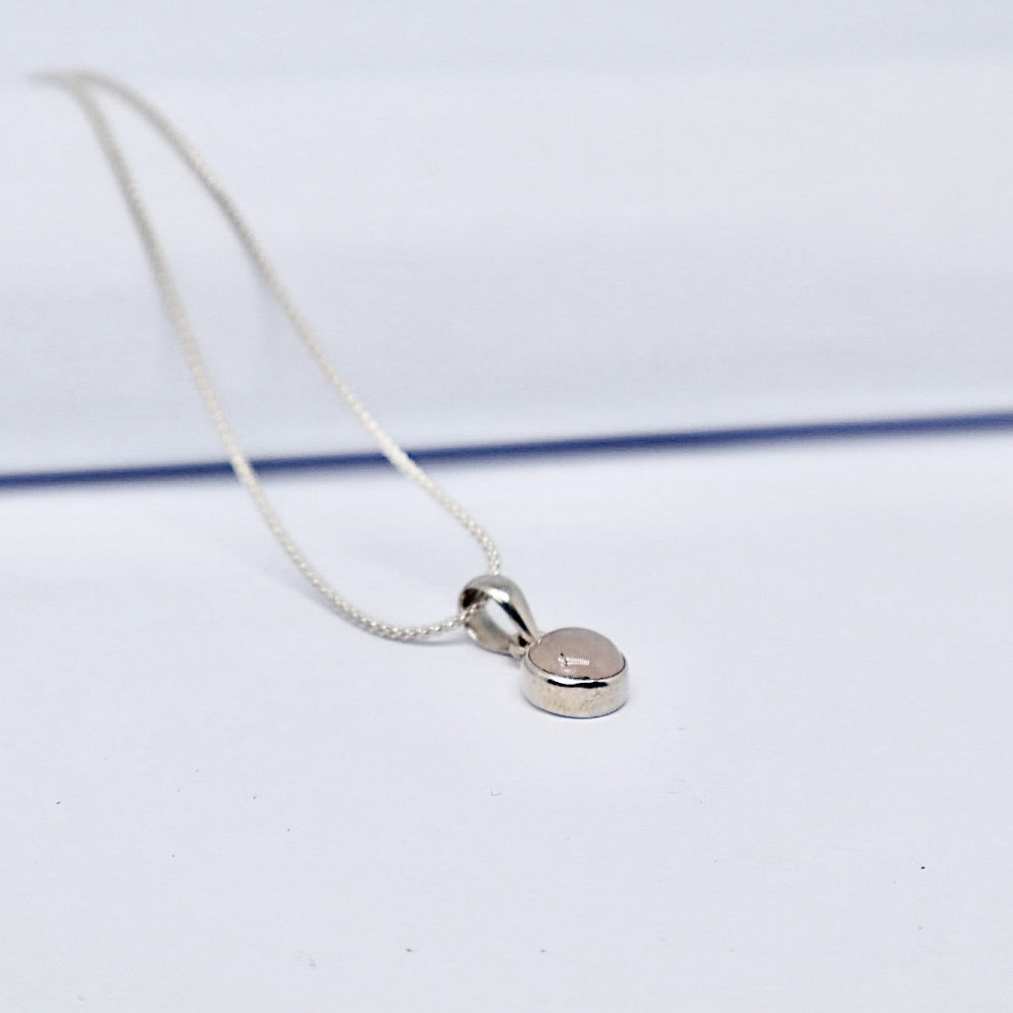 Silver Quartz Rose Necklace