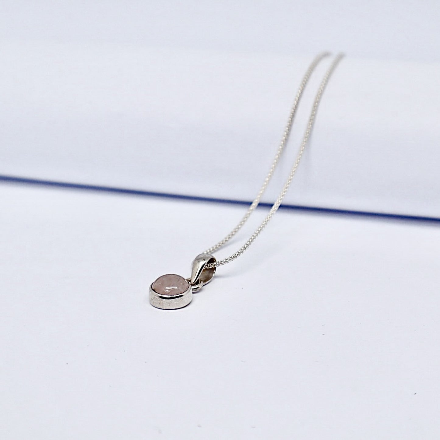 Silver Quartz Rose Necklace