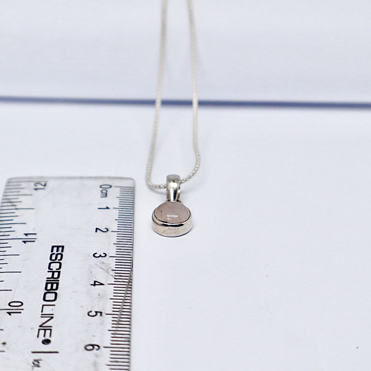 Silver Quartz Rose Necklace