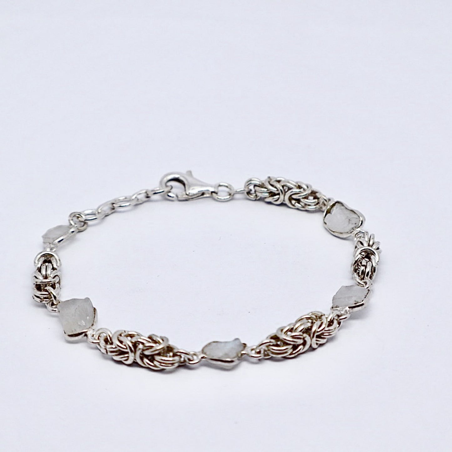 Crystal Quartz Byzantine Chainmail Bracelet