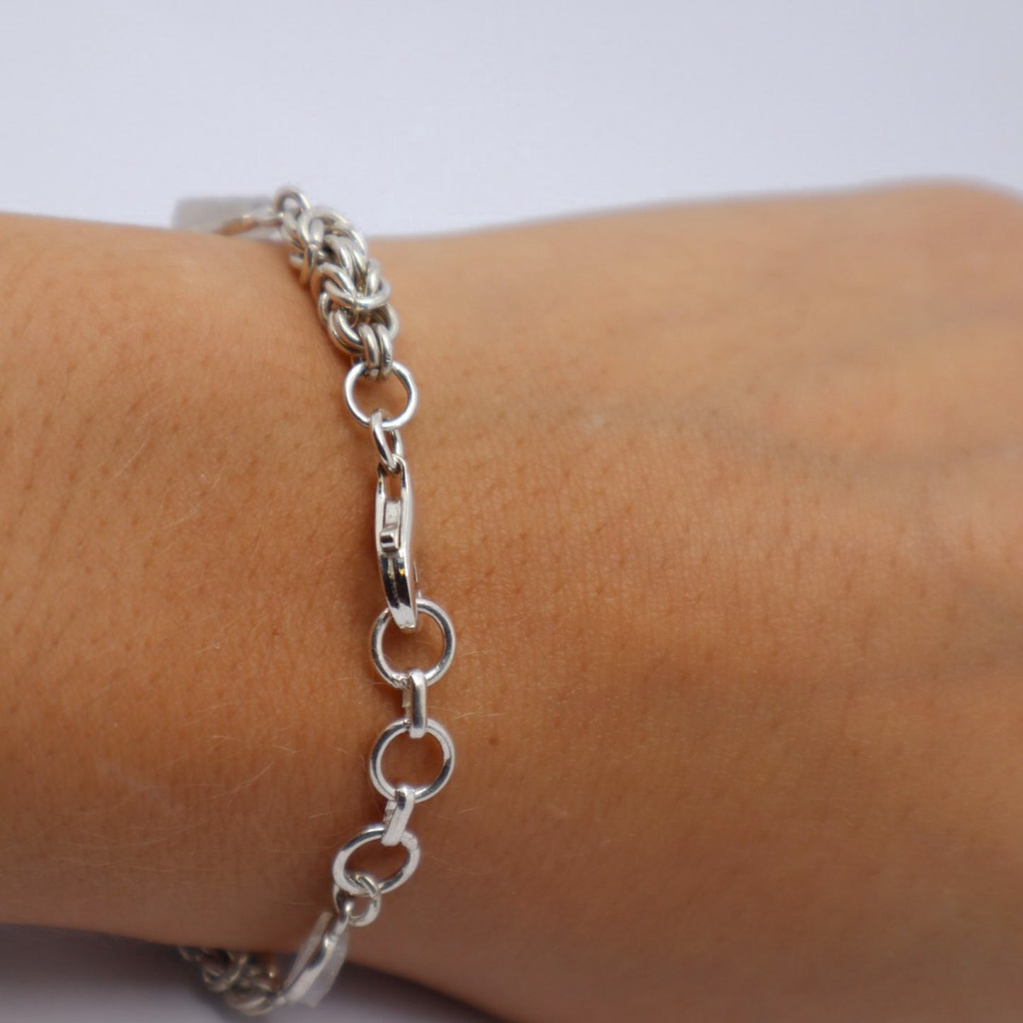 Crystal Quartz Byzantine Chainmail Bracelet