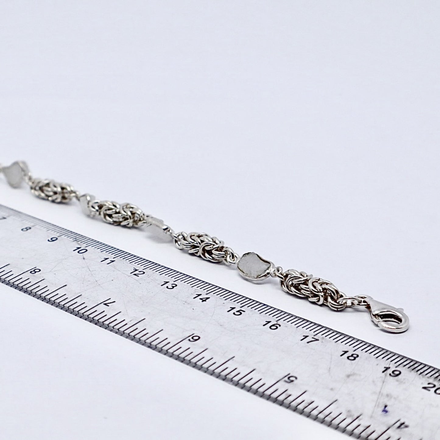 Crystal Quartz Byzantine Chainmail Bracelet
