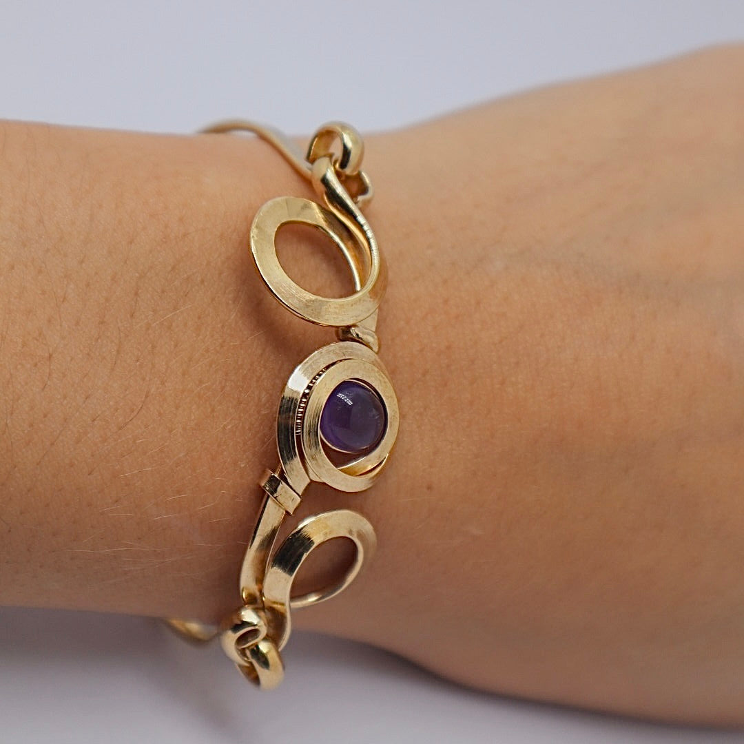 Gala Amethyst Gold Plated Sterling Silver Bracelet