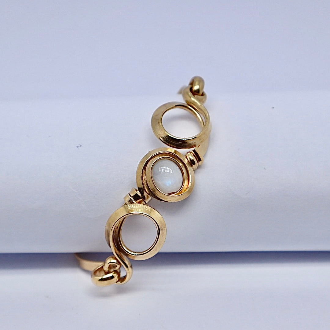 Gala Moonstone Gold Plated Sterling Silver Bracelet