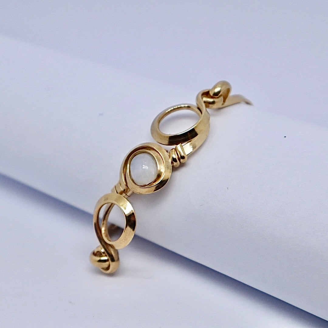 Gala Moonstone Gold Plated Sterling Silver Bracelet