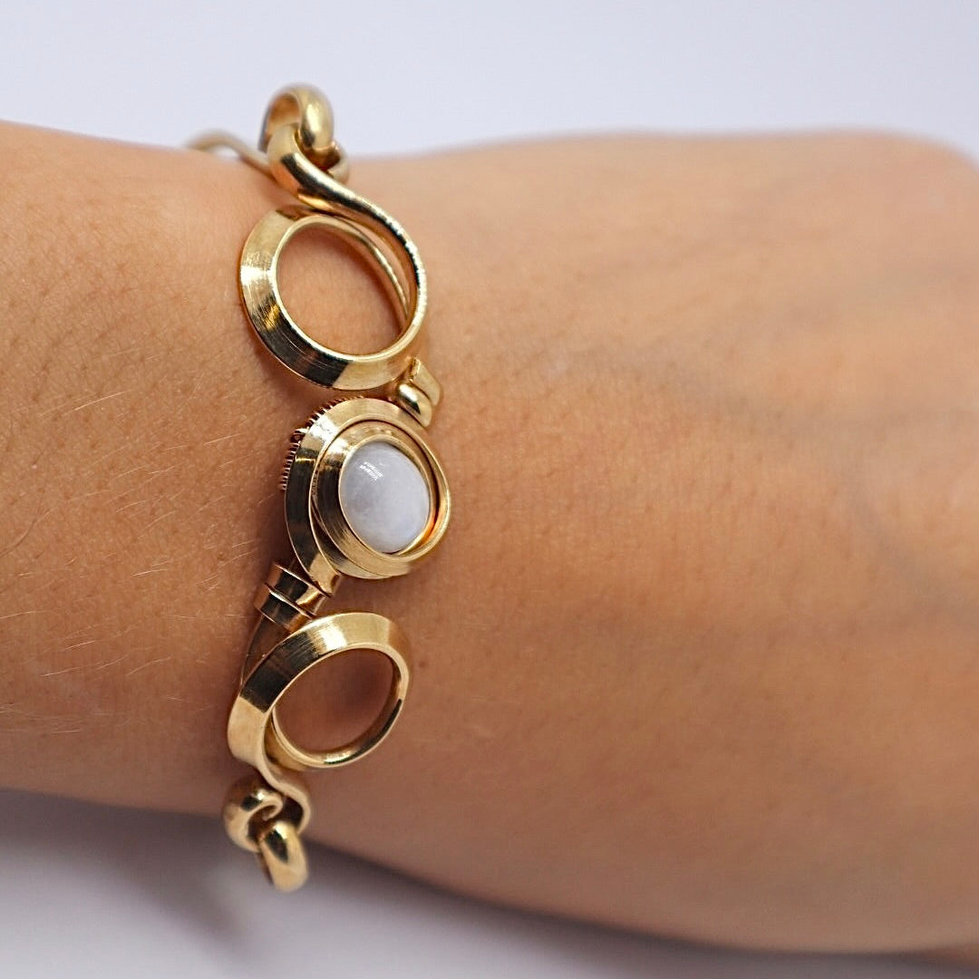 Gala Moonstone Gold Plated Sterling Silver Bracelet