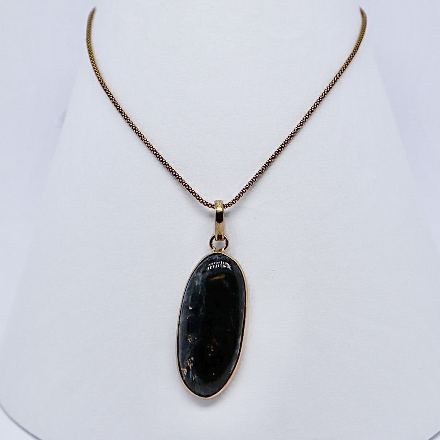 Obsidian 24k Gold Plated Necklace