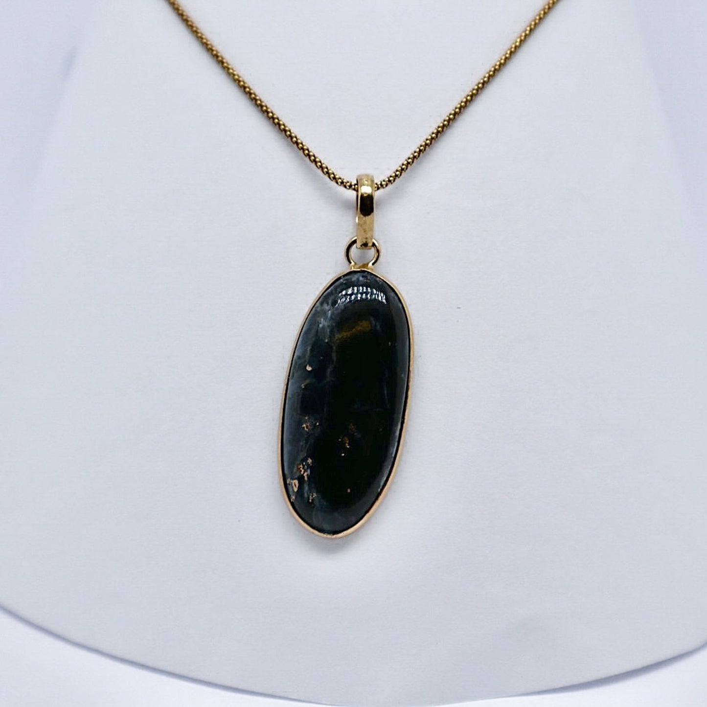Obsidian 24k Gold Plated Necklace