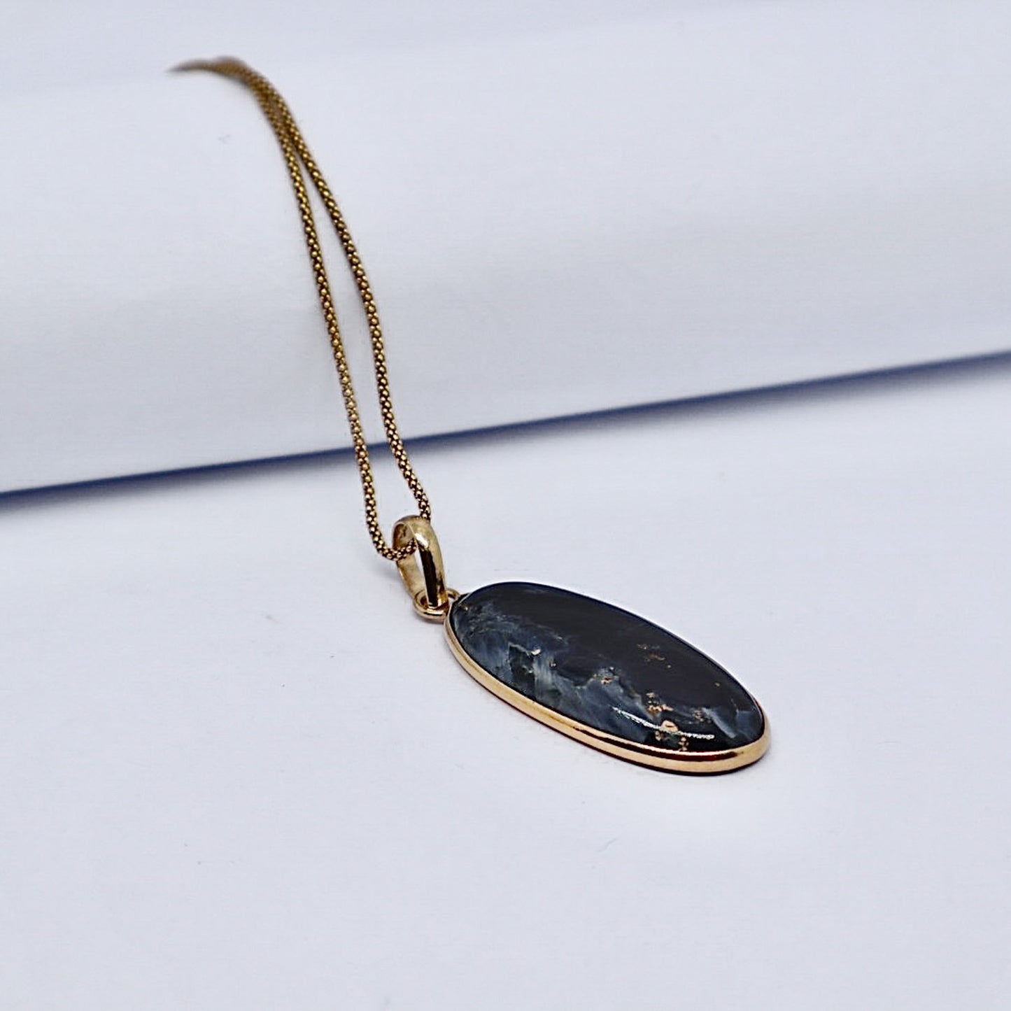 Obsidian 24k Gold Plated Necklace