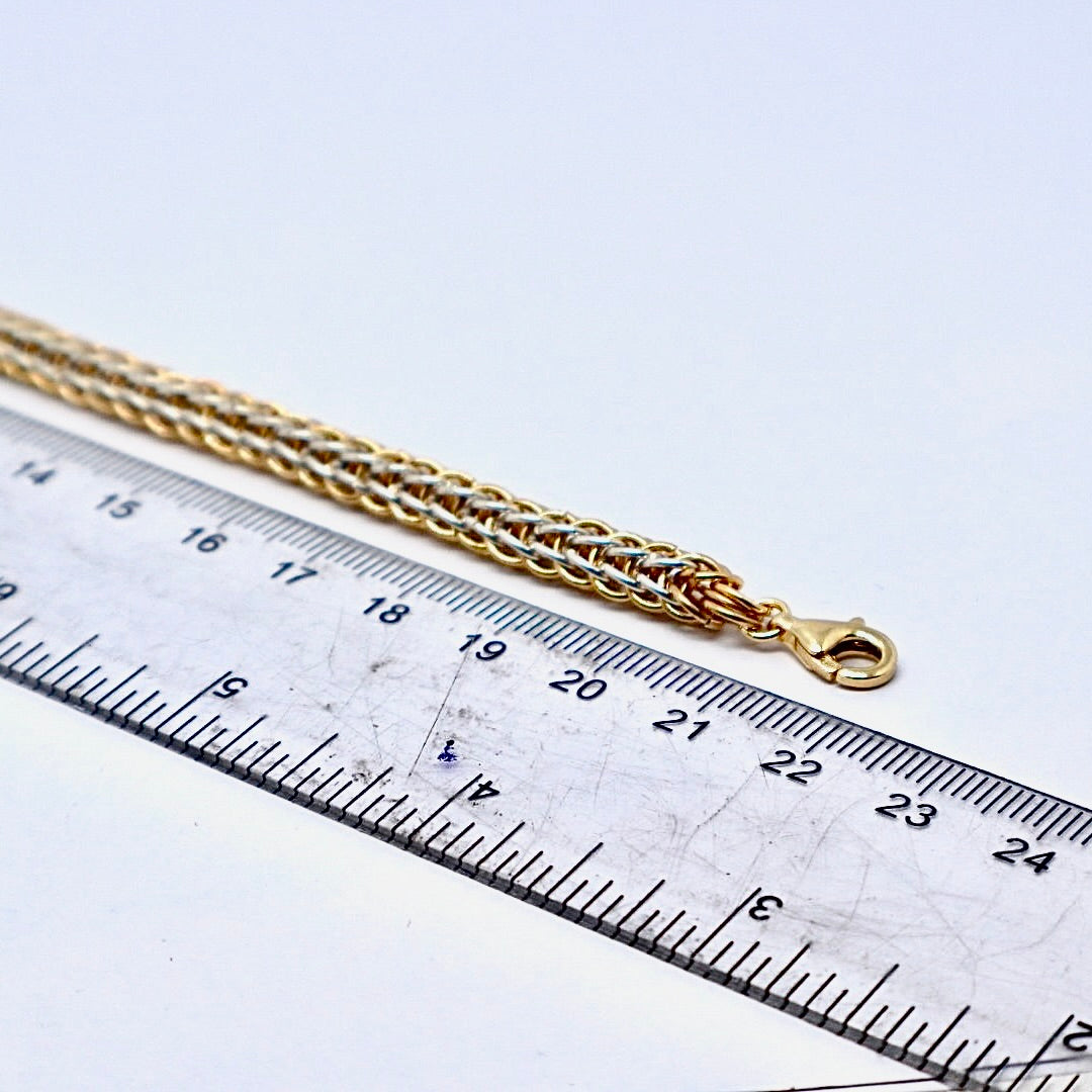 Persian Chainmail Silver and Gold Plated 24k Bracelet