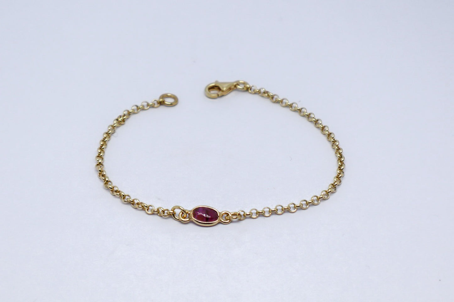 Garnet 24k Gold Plated Sterling Silver Bracelet