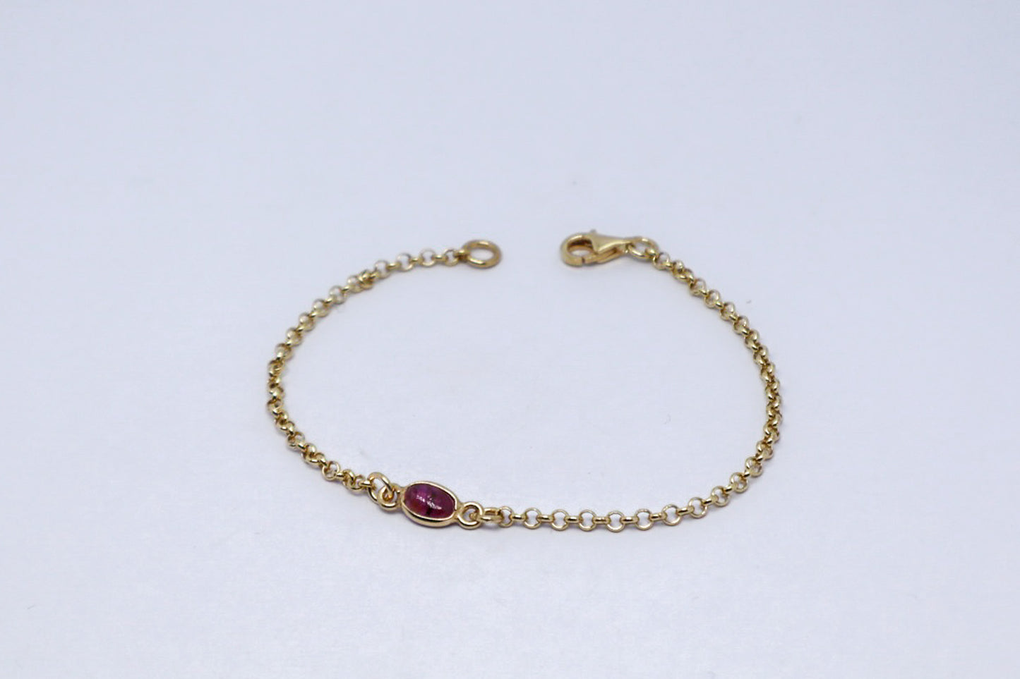 Garnet 24k Gold Plated Sterling Silver Bracelet