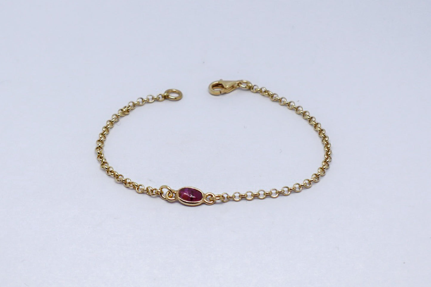 Garnet 24k Gold Plated Sterling Silver Bracelet