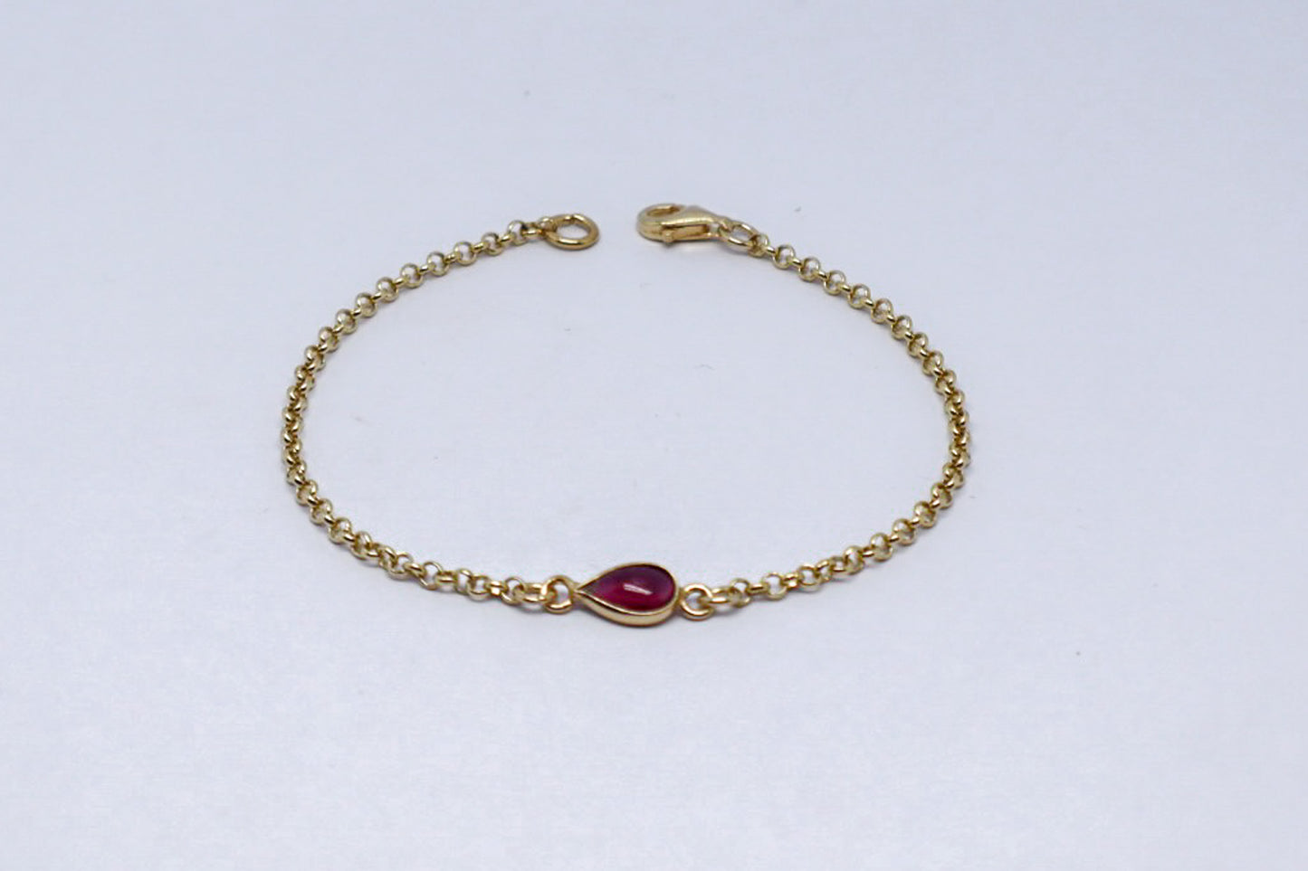 Garnet 24k Gold Plated Sterling Silver Bracelet