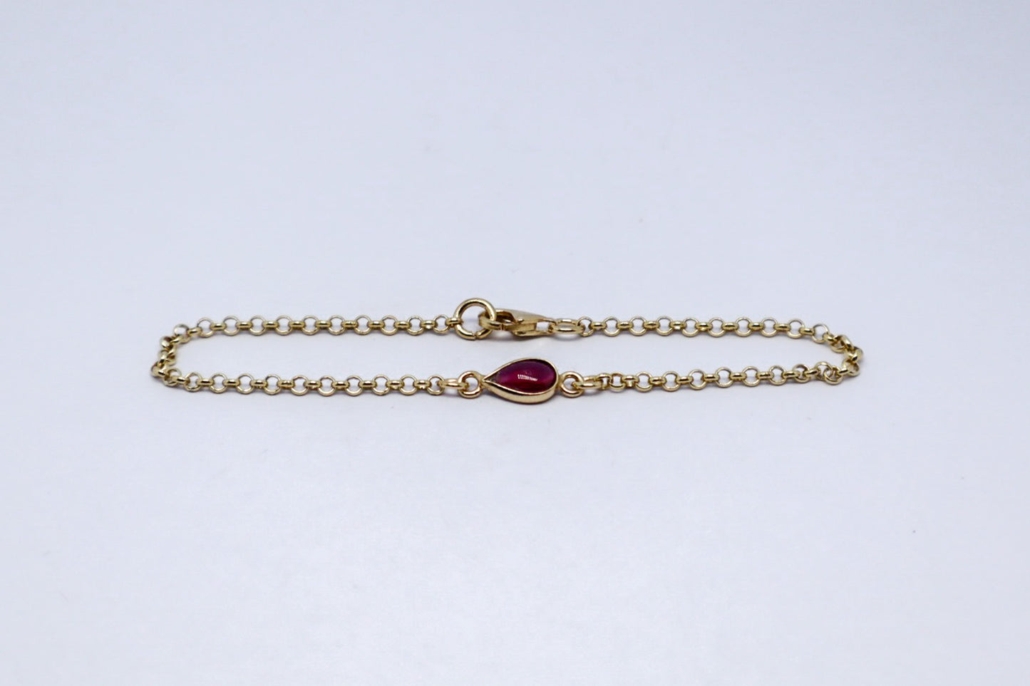 Garnet 24k Gold Plated Sterling Silver Bracelet