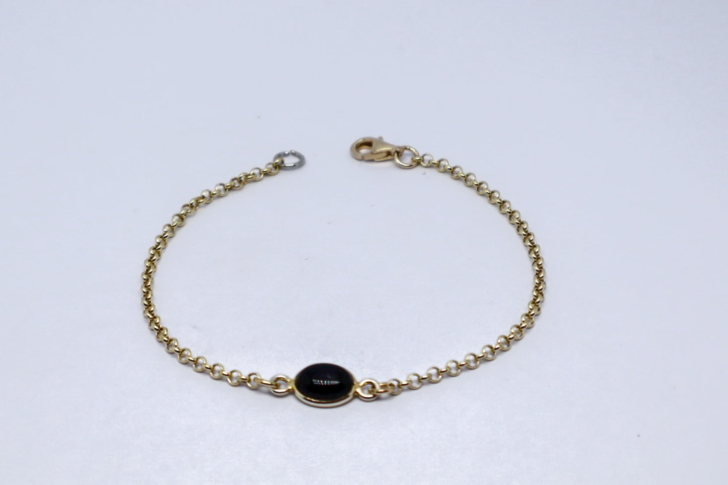 Black Onyx 24k Gold Plated Sterling Silver Bracelet