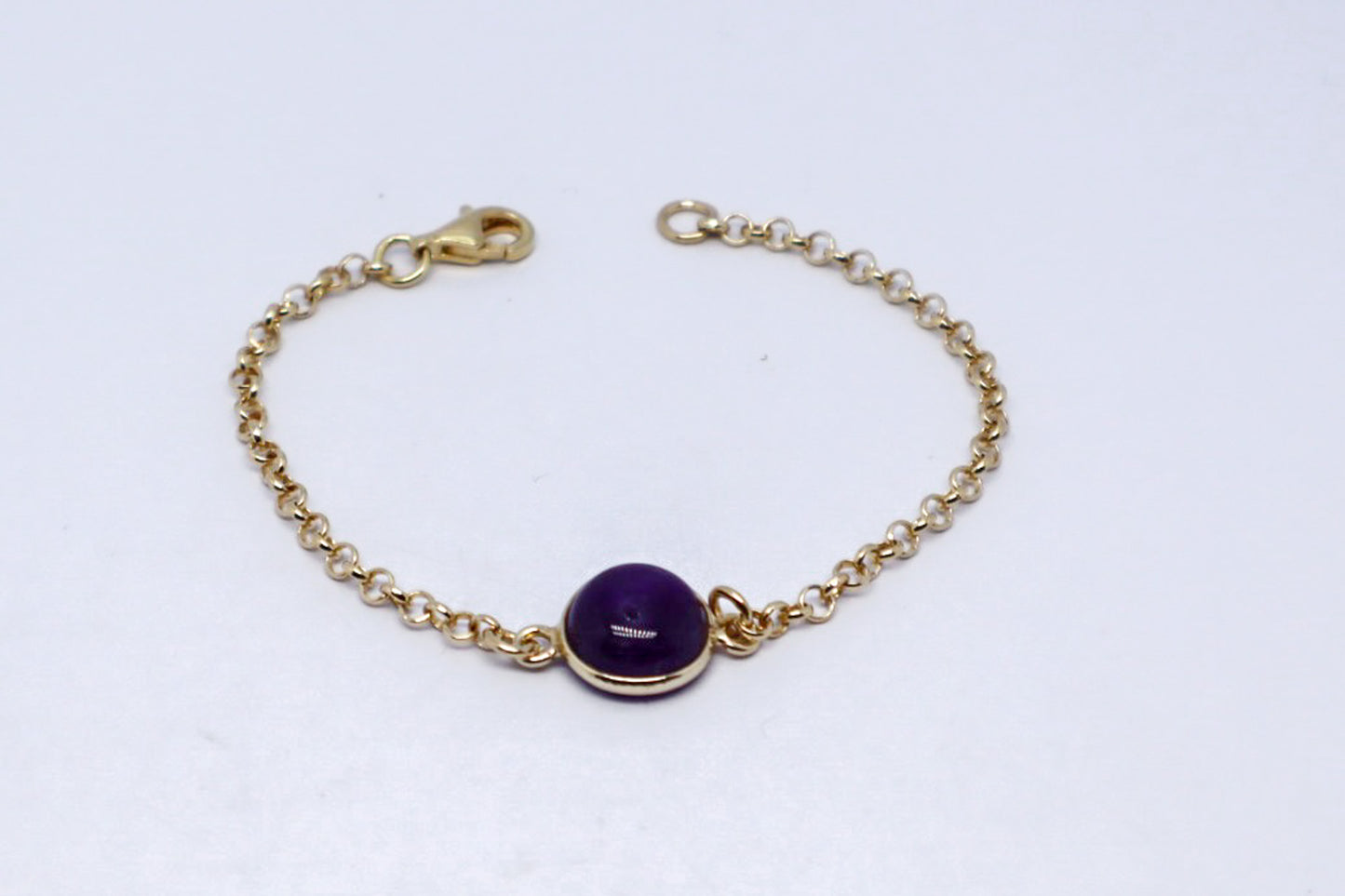 Amethyst 24k Gold Plated Sterling Silver Bracelet