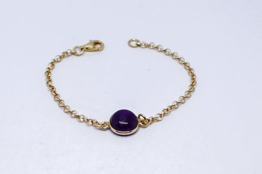 Amethyst 24k Gold Plated Sterling Silver Bracelet