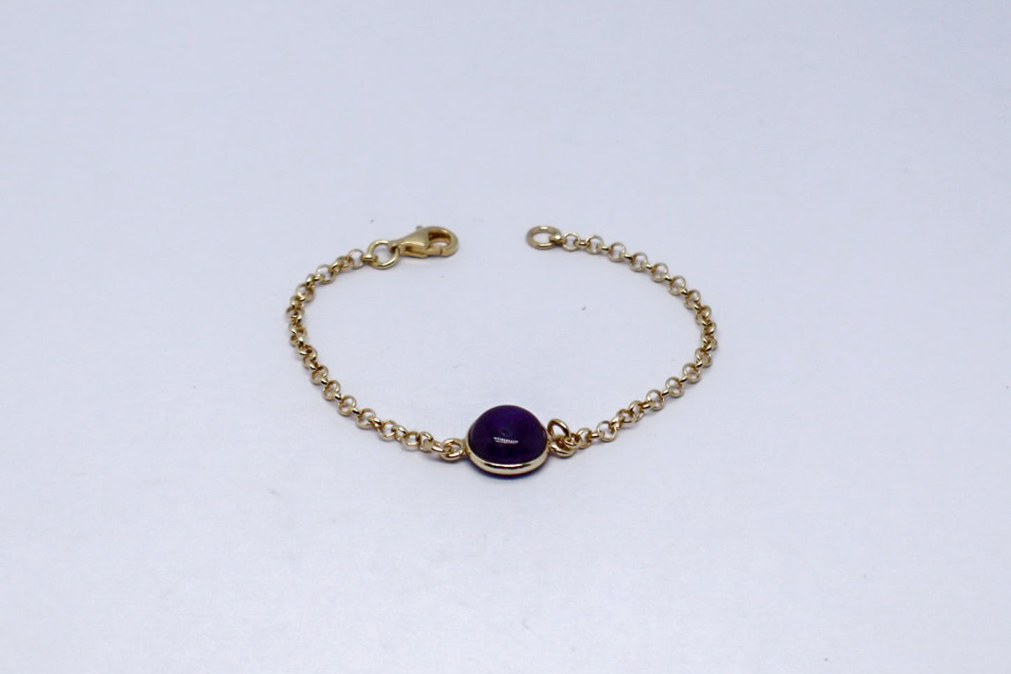 Amethyst 24k Gold Plated Sterling Silver Bracelet