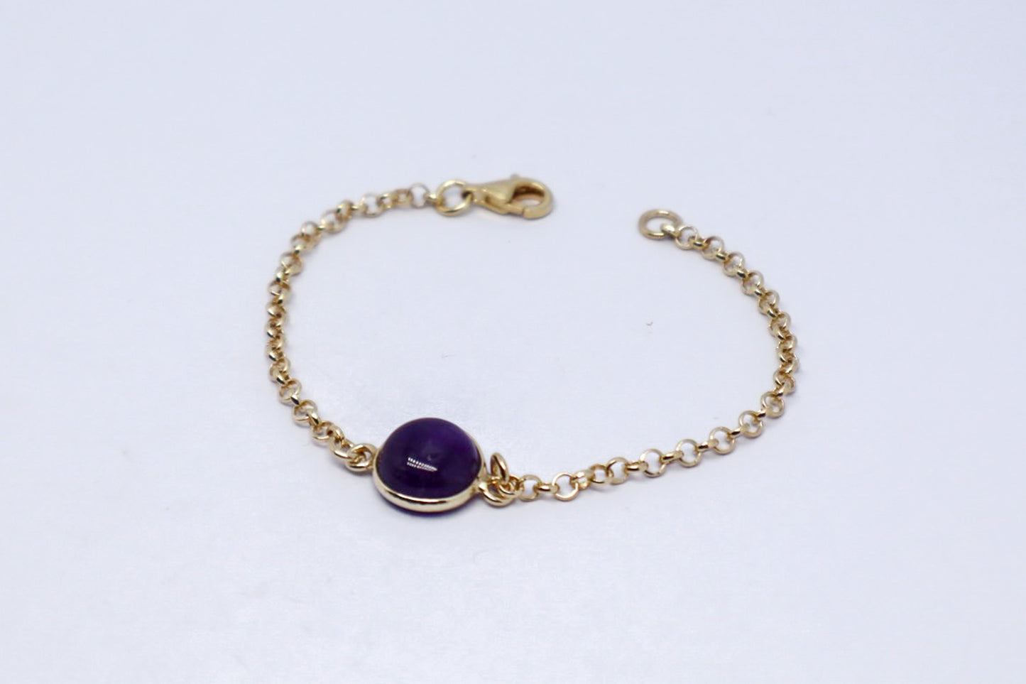 Amethyst 24k Gold Plated Sterling Silver Bracelet