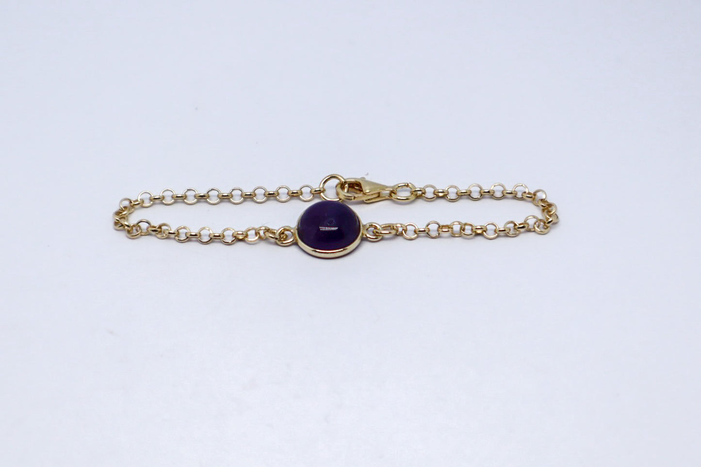 Amethyst 24k Gold Plated Sterling Silver Bracelet