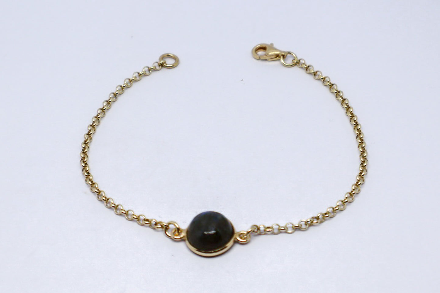 Labradorite 24k Gold Plated Sterling Silver Bracelet