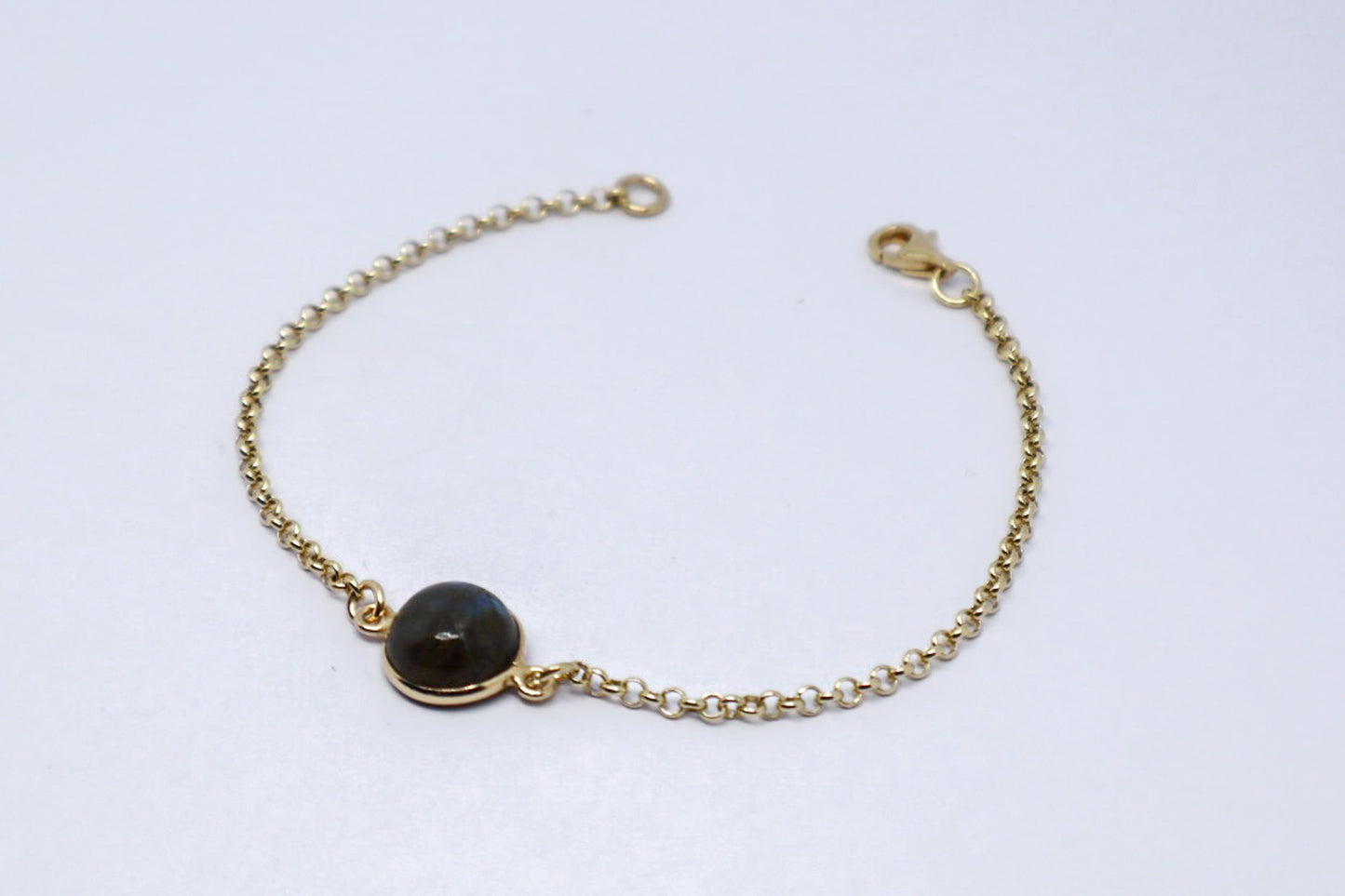 Labradorite 24k Gold Plated Sterling Silver Bracelet