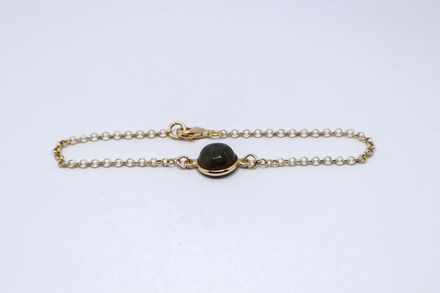 Labradorite 24k Gold Plated Sterling Silver Bracelet