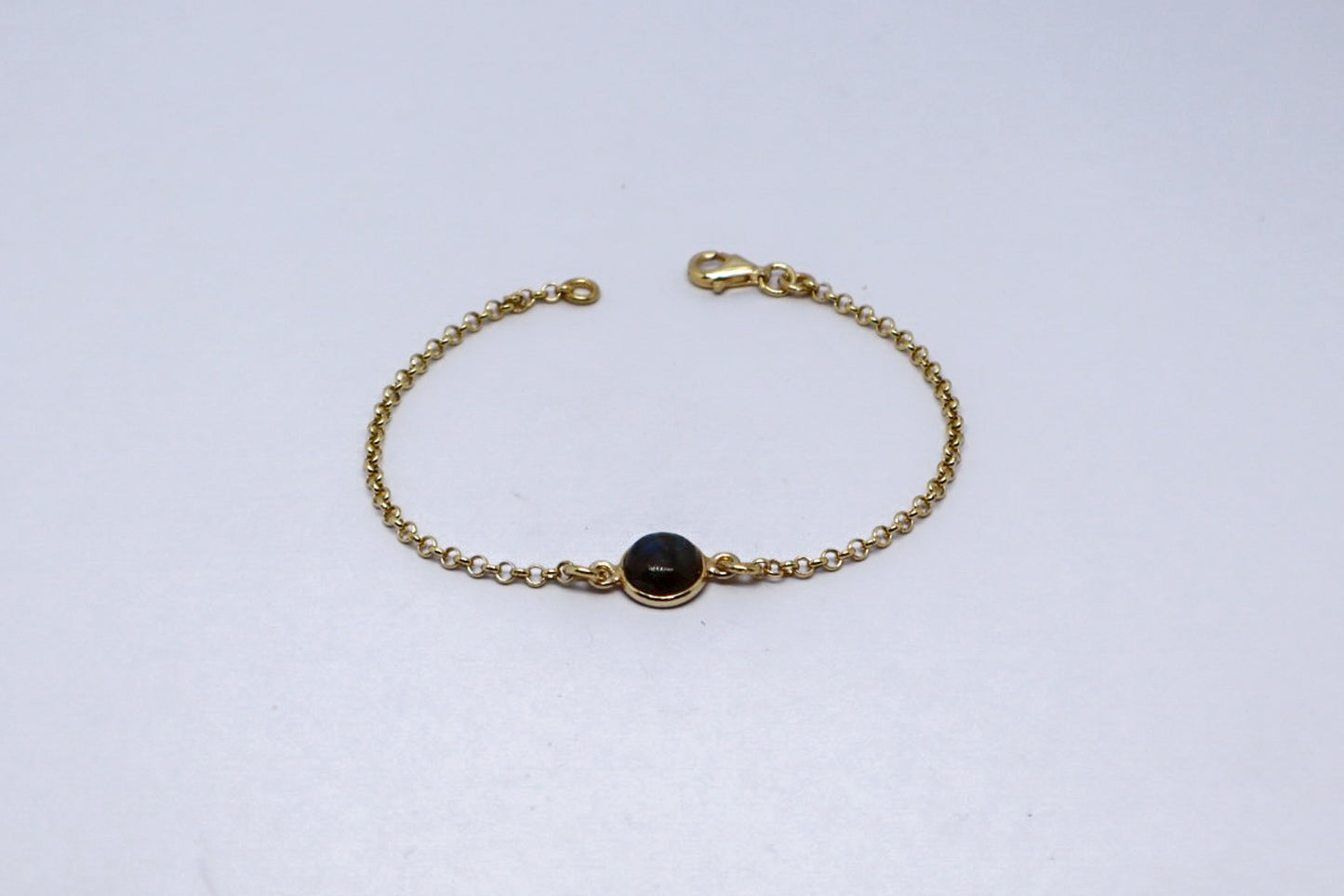 Labradorite 24k Gold Plated Sterling Silver Bracelet