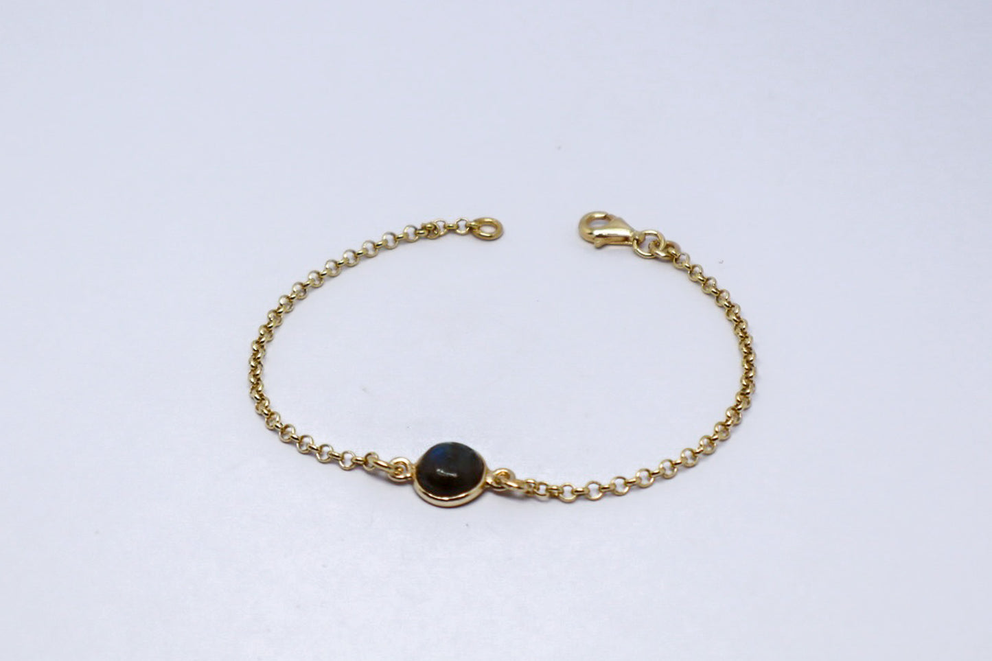 Labradorite 24k Gold Plated Sterling Silver Bracelet