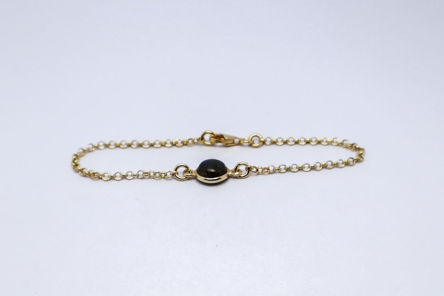 Labradorite 24k Gold Plated Sterling Silver Bracelet