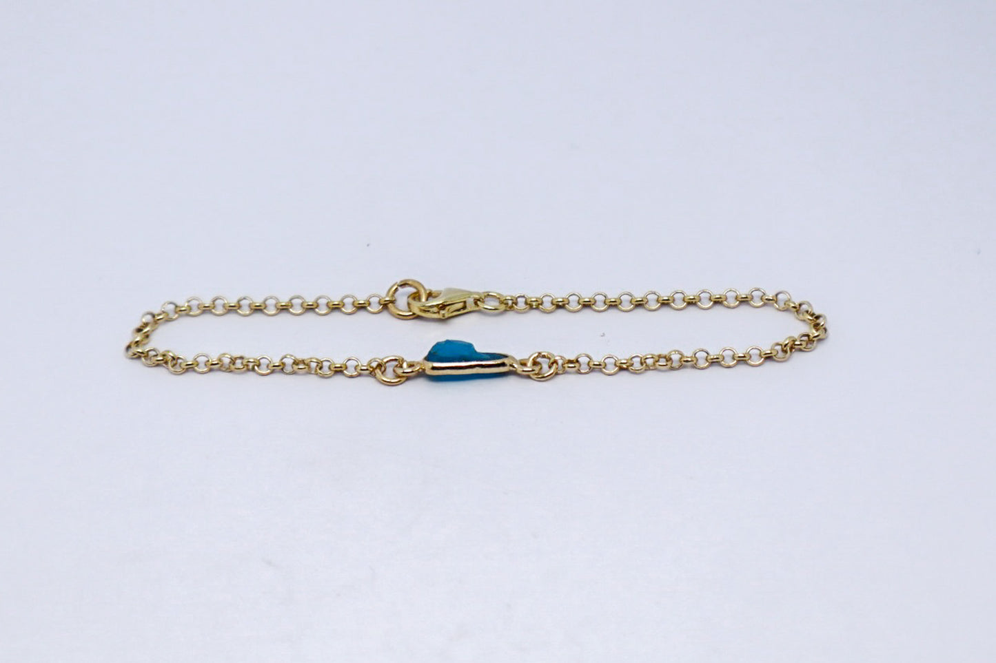 Raw Blue Topaz 24k Gold Plated Sterling Silver Bracelet