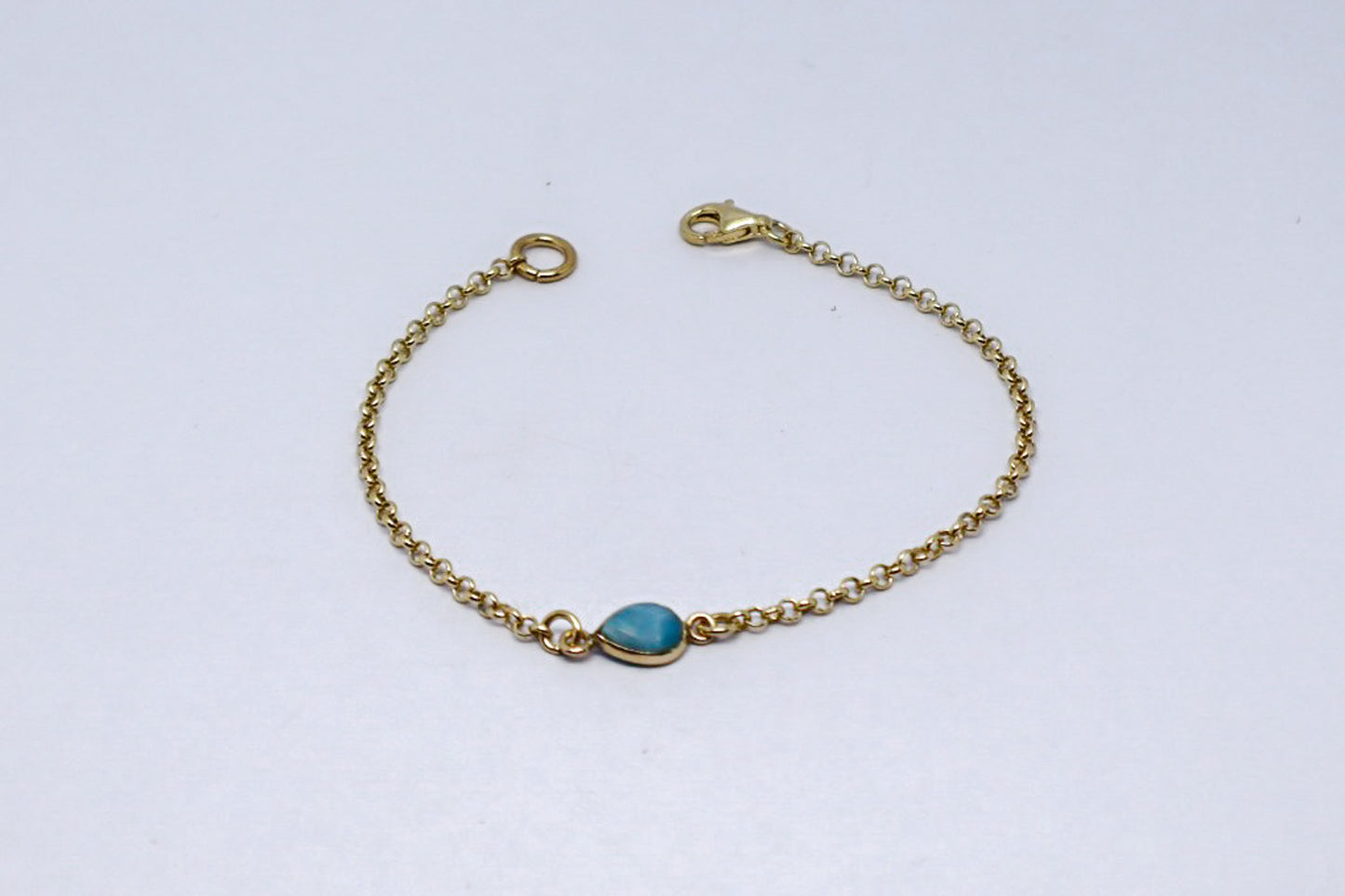 Larimar 24k Gold Plated Sterling Silver Bracelet