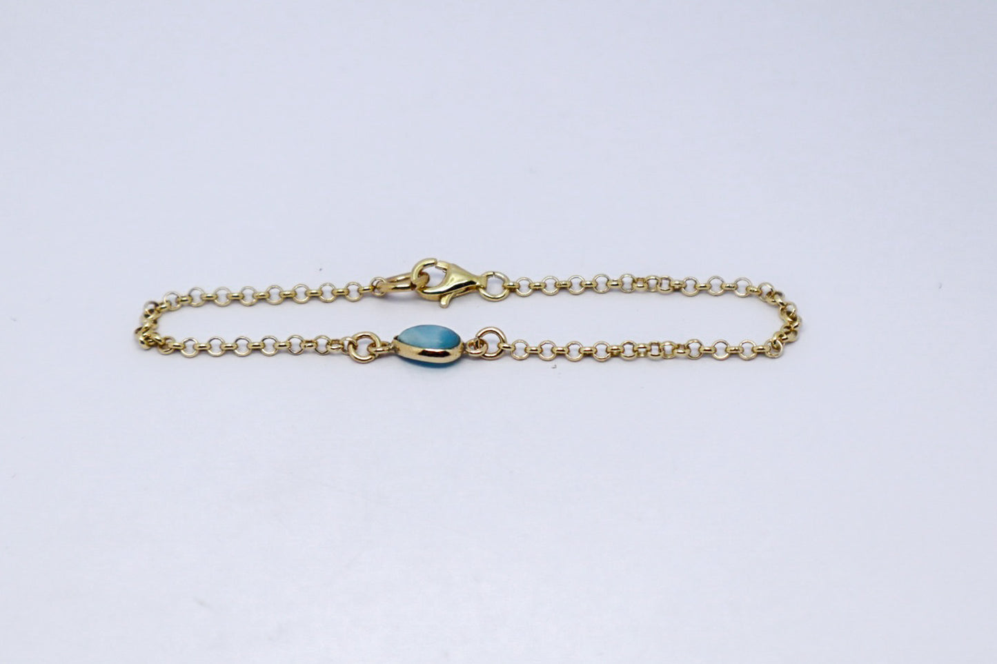 Larimar 24k Gold Plated Sterling Silver Bracelet